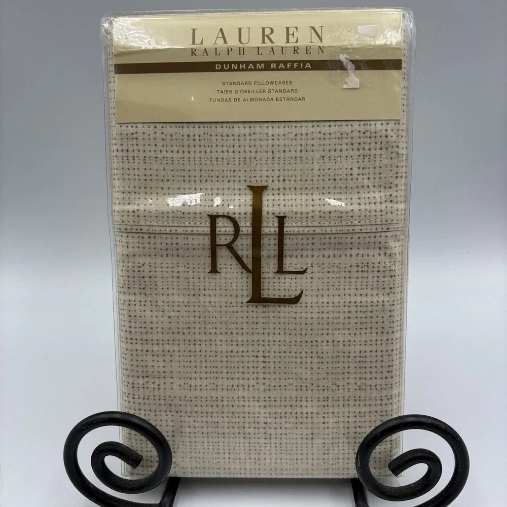 RALPH LAUREN Dunham‎ Raffia Two Standard  pillow case 100% cotton New Rare